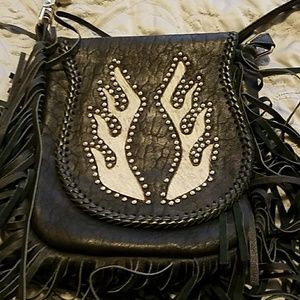 Black leather purse